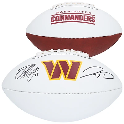 Ballon de football américain Franklin White Panel autographié par Jayden Daniels et Terry McLaurin, des Washington Commanders.