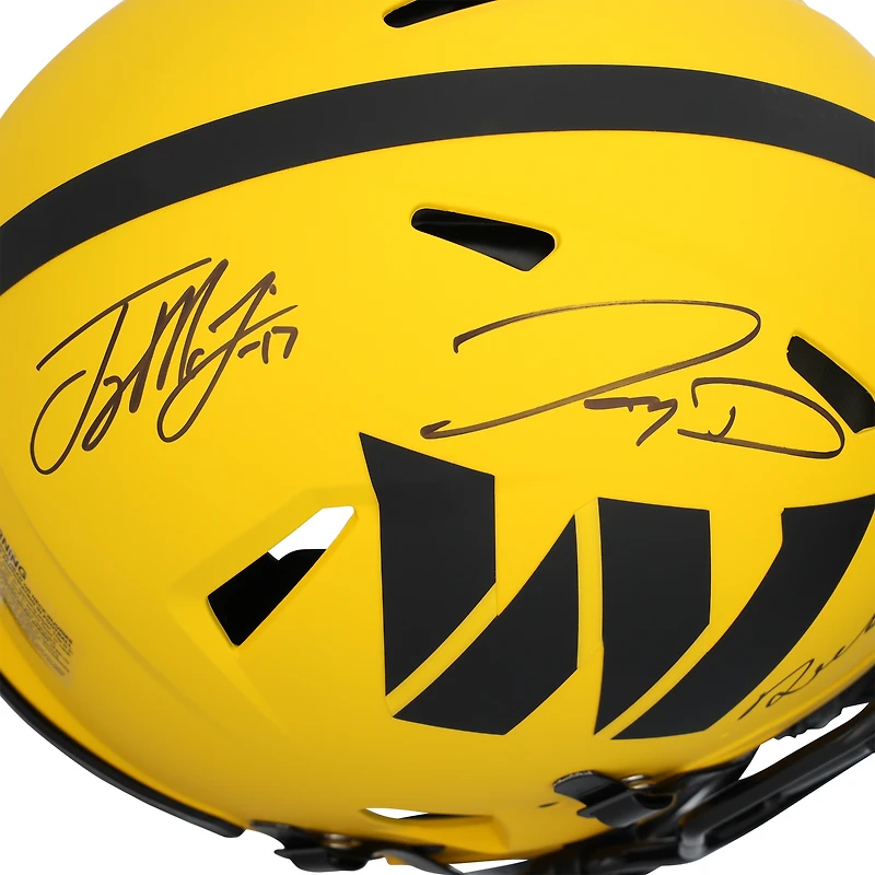 Casque Riddell Rave Speed Authentic autographié par les commandants de l'État de Washington, Jayden Daniels, Terry McLaurin et Deebo Samuel