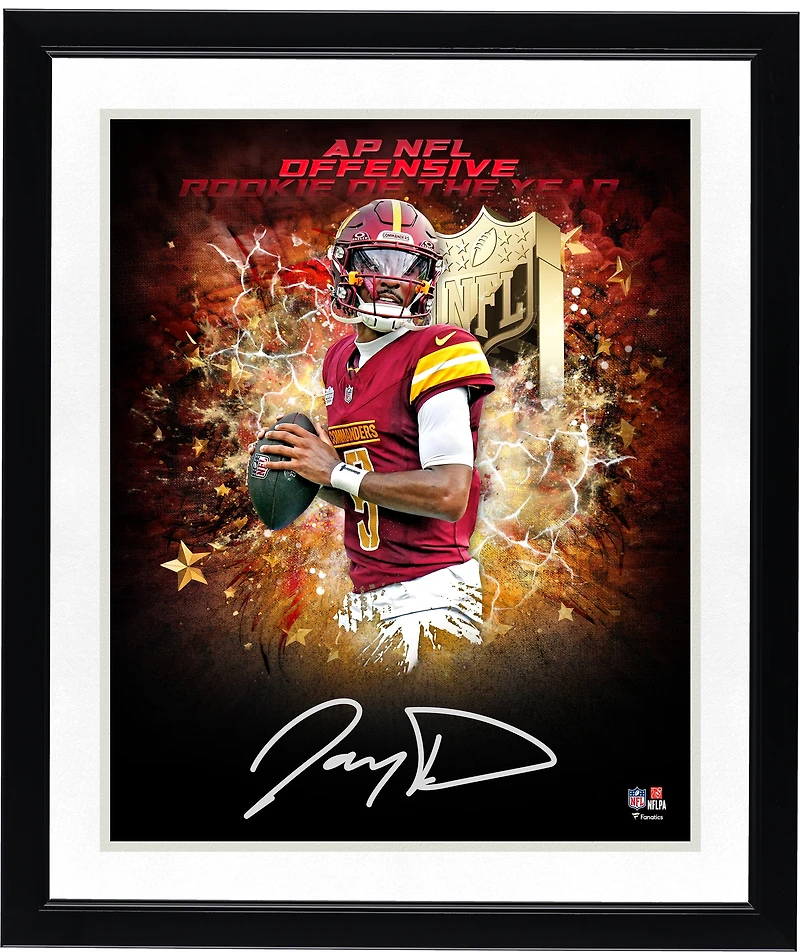 Jayden Daniels Washington Commanders Autographed 16" x 20" 2024 NFL Offensive Rookie of the Year Photograph