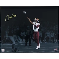 Jayden Daniels Washington Commanders Autographed 16" x 20" Throwing Spotlight Photograph