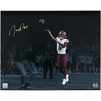 Jayden Daniels Washington Commanders Autographed 16" x 20" Throwing Spotlight Photograph