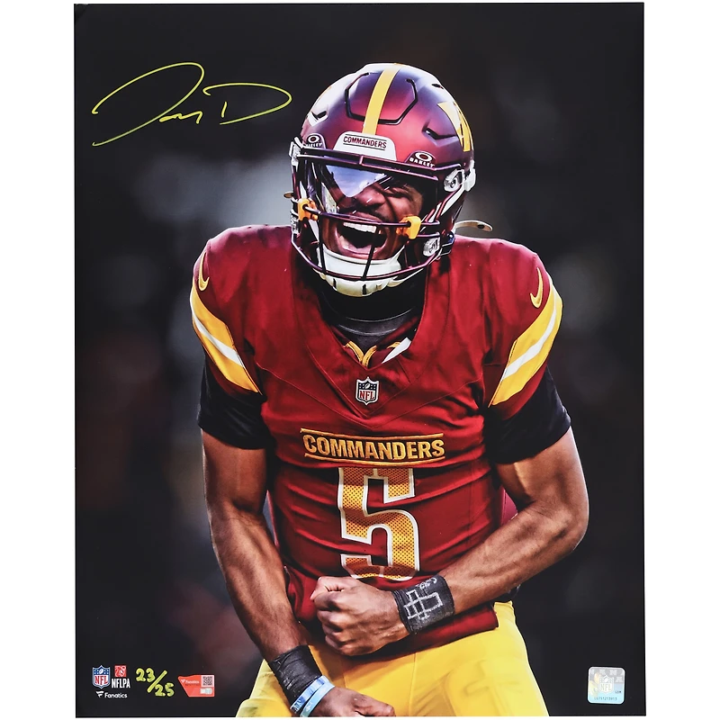 Photo dédicacée de Jayden Daniels (Washington Commanders) - 40,6 x 50,8 cm (édition limitée à 25 exemplaires)