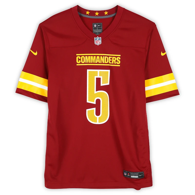 Maillot Nike bordeaux dédicacé par Jayden Daniels des Washington Commanders