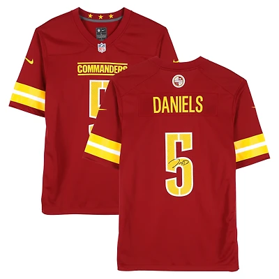 Maillot Nike bordeaux dédicacé par Jayden Daniels des Washington Commanders