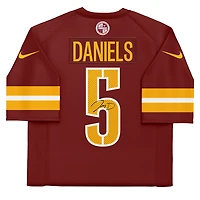 Maillot Nike Vapor F.U.S.E. bordeaux dédicacé par Jayden Daniels des Washington Commanders