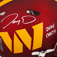 Jayden Daniels Washington Commanders Autographed Riddell 2024 NFL Offensive Rookie of the Year Speed Authentic Helmet with "2024 OROY" Inscription