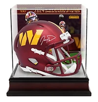 Jayden Daniels Washington Commanders Autographed Riddell 2024 NFL Offensive Rookie of the Year Speed Mini Helmet with Sublimated Mini Helmet Case