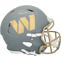 Casque authentique Riddell 2024 Slate Speed ​​autographié par Jayden Daniels Washington Commanders