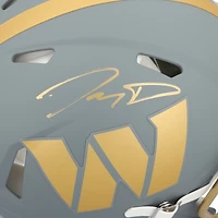 Casque authentique Riddell 2024 Slate Speed ​​autographié par Jayden Daniels Washington Commanders