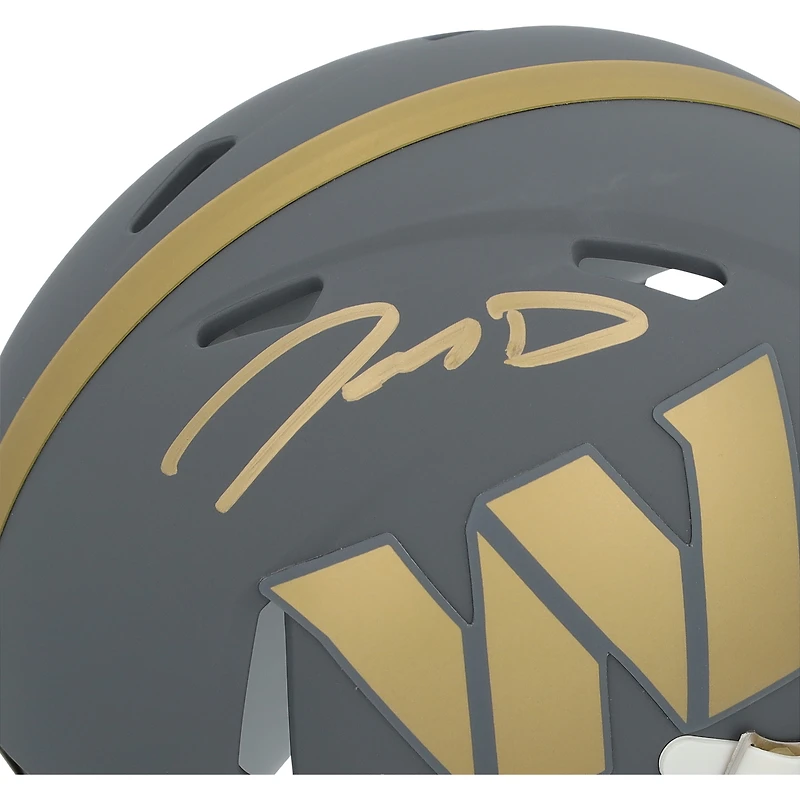 Jayden Daniels Washington Commanders Autographed Riddell 2024 Slate Speed Mini Helmet