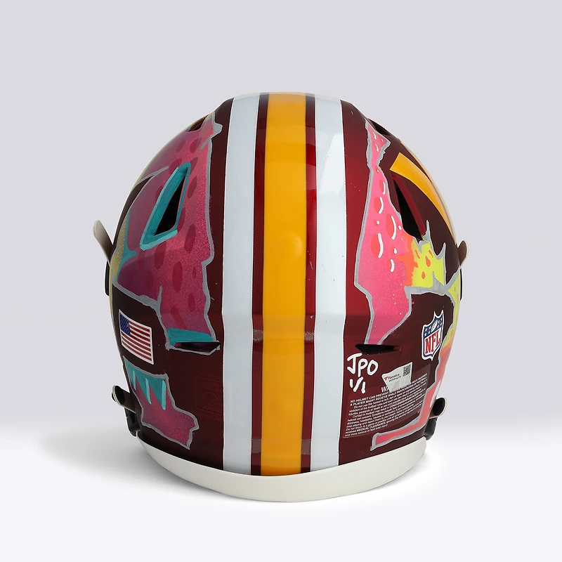 Jayden Daniels Washington Commanders Autographed Riddell 2025 Alternate Speed Flex Authentic Helmet - Art by JPO - Limited Edition #1/1 - WN55916279