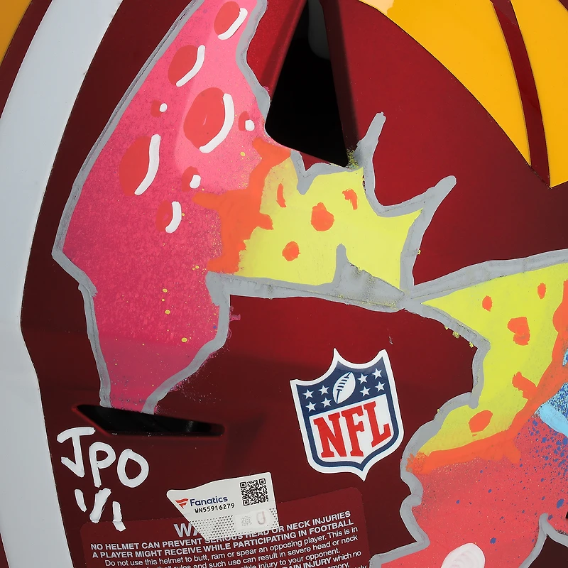 Casque Riddell Speed Flex Authentic 2025 Alternate signé par Jayden Daniels (Washington Commanders) - Illustration par JPO - Édition limitée n° 1/1 - WN55916279