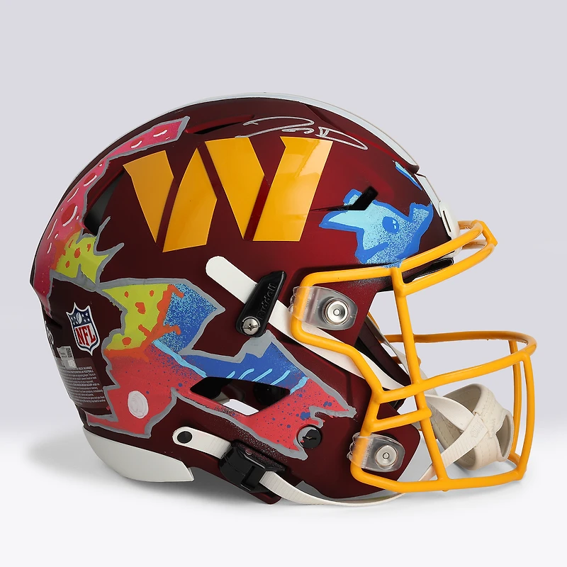 Jayden Daniels Washington Commanders Autographed Riddell 2025 Alternate Speed Flex Authentic Helmet - Art by JPO - Limited Edition #1/1 - WN55916279