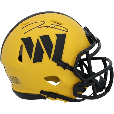 Casque Riddell Rave Speed ​​Mini autographié par Jayden Daniels Washington Commanders