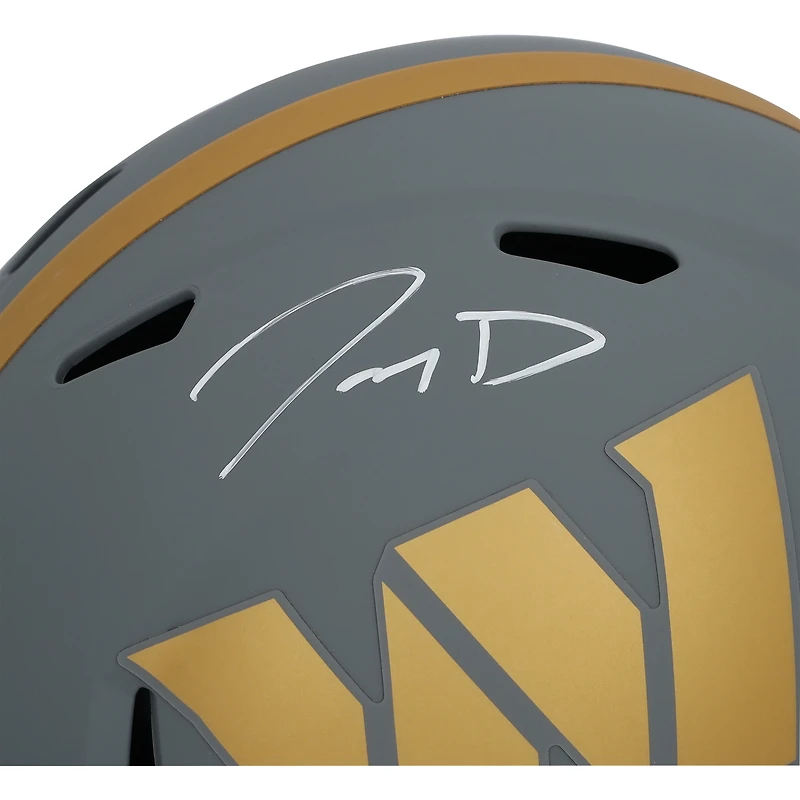 Réplique du casque Riddell Slate Speed autographié par Jayden Daniels des Washington Commanders