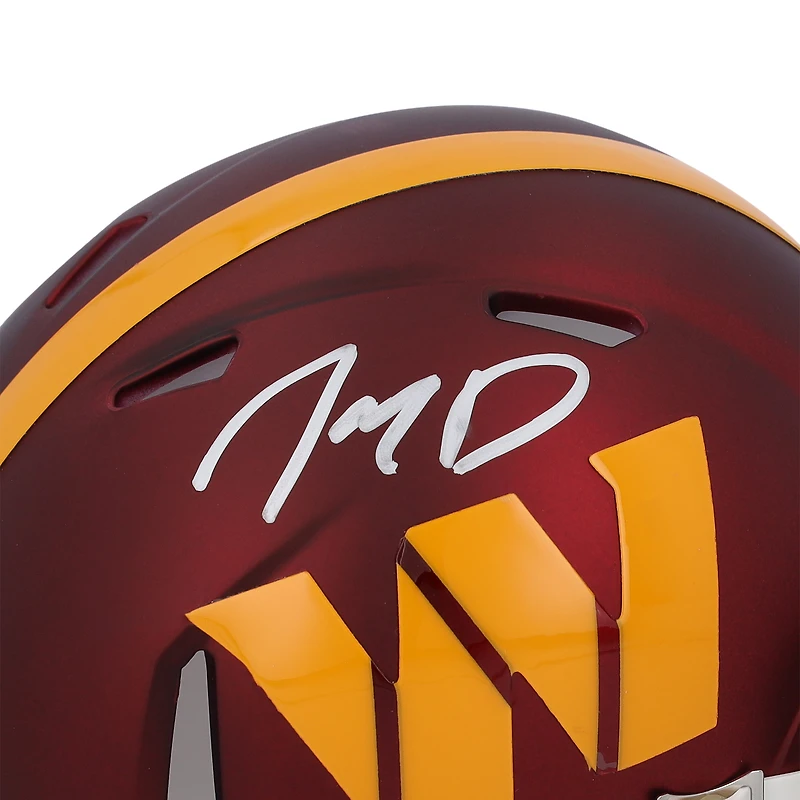 Casque Riddell Speed Mini autographié par Jayden Daniels Washington Commanders