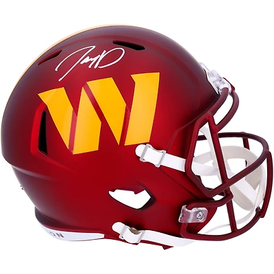 Jayden Daniels Washington Commanders Autographed Riddell Speed Replica Helmet