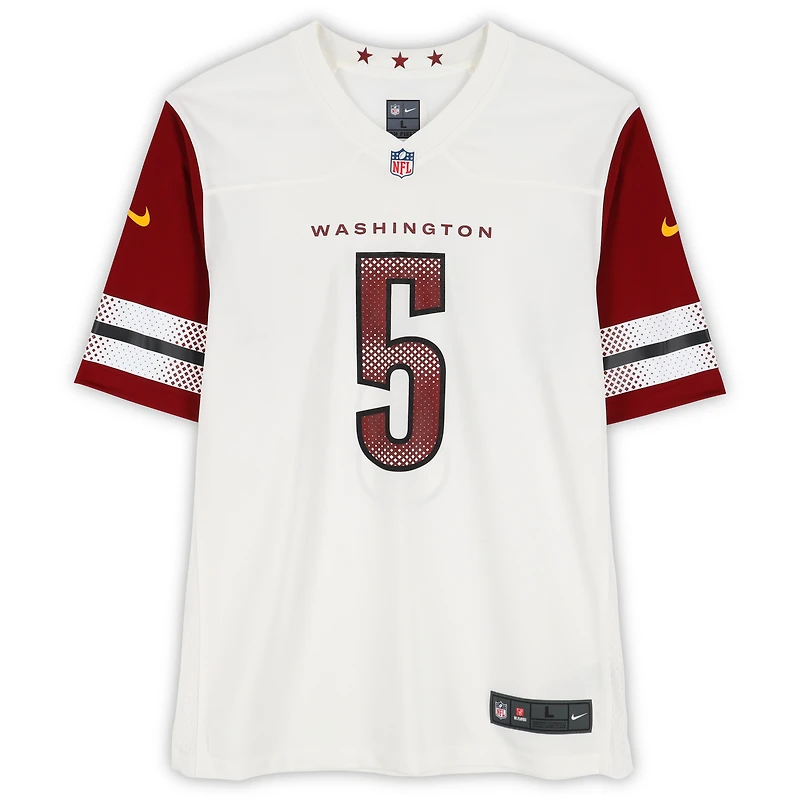 Maillot Nike blanc dédicacé par Jayden Daniels des Washington Commanders