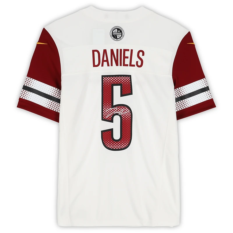 Maillot Nike Vapor F.U.S.E. blanc dédicacé par Jayden Daniels des Washington Commanders