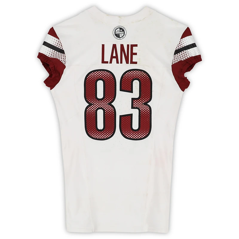 Maillot Nike bordeaux n° 83 porté par Jaylin Lane (Washington Commanders) lors du match contre les Kansas City Chiefs le 27 octobre 2025
