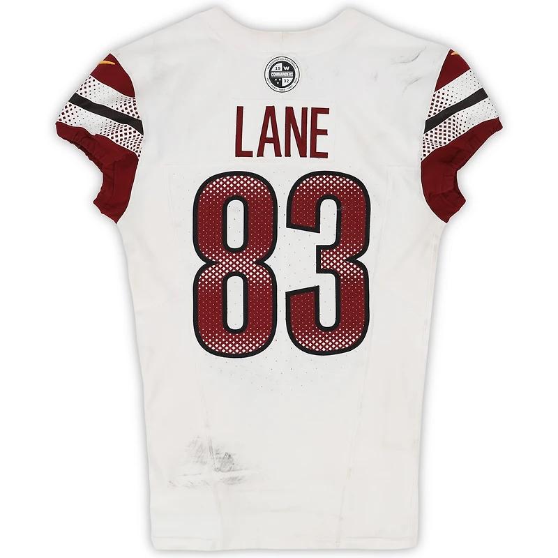 Jaylin Lane Washington Commanders Game-Used #83 White Nike Jersey vs. Atlanta Falcons on September 28, 2025