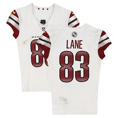 Maillot blanc Nike n° 83 porté par Jaylin Lane (Washington Commanders) lors du match contre les Atlanta Falcons le 28 septembre 2025