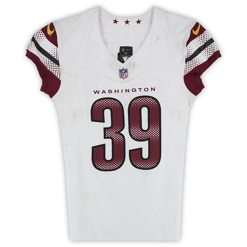 Jeremy Reaves Washington Commanders Game-Used #39 White Nike Jersey vs. Minnesota Vikings on December 7, 2025