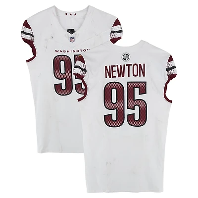 Jer'Zhan Newton Washington Commanders Game-Used #95 White Nike Jersey vs. New York Giants on December 14, 2025