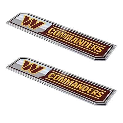 Logo Brands  Washington Commanders 2-Pack Embossed Truck Emblem Set