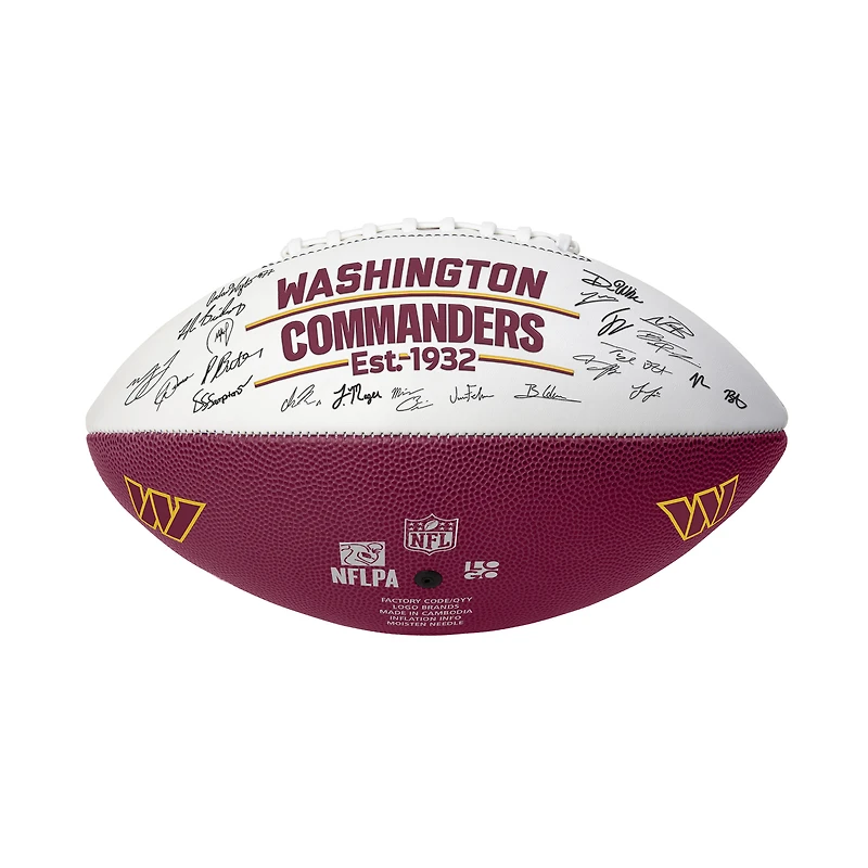 Logo Brands Washington Commanders 2025 Autograph Signature Football