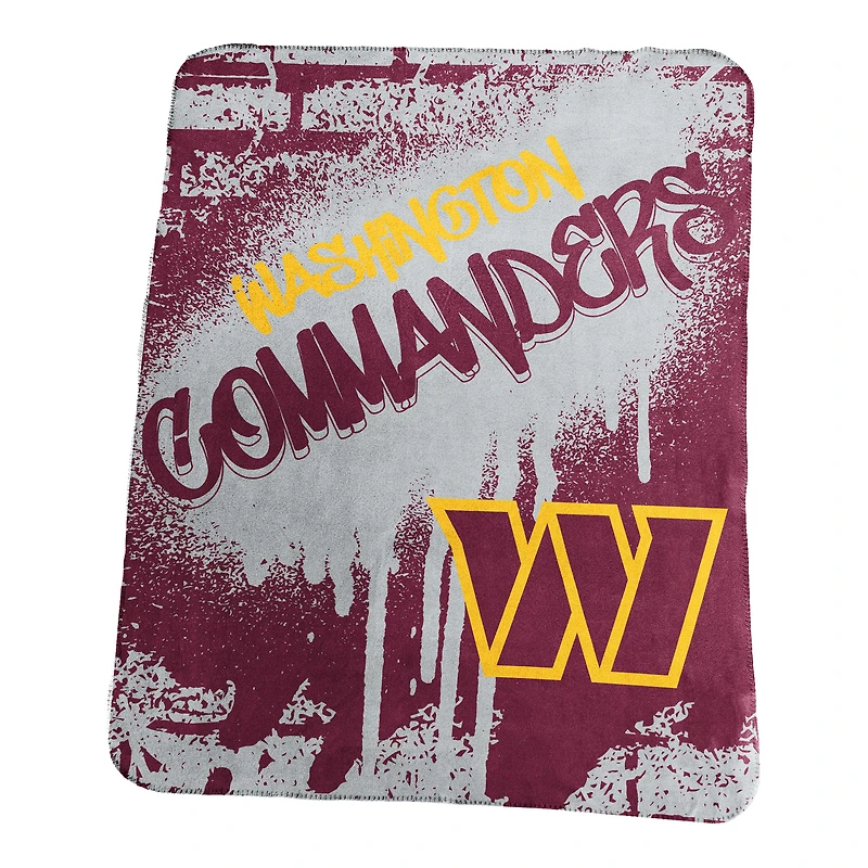 Couverture polaire classique à graffiti Logo Brands Washington Commanders 50" x 60"