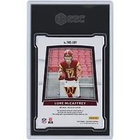 Luke McCaffrey Washington Commanders Autographed 2024 Panini Certified Mirror Black Freshman Fabric NFL Logo Crest Relic Signatures #FMS-LMY #1/1 SGC Authenticated 9/10 Rookie Card