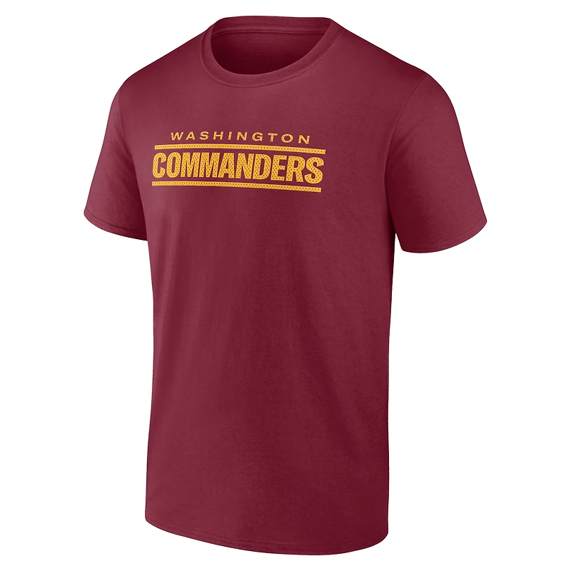 T-shirt Fanatics bordeaux pour homme, grand et grand, numéro un, Washington Commanders