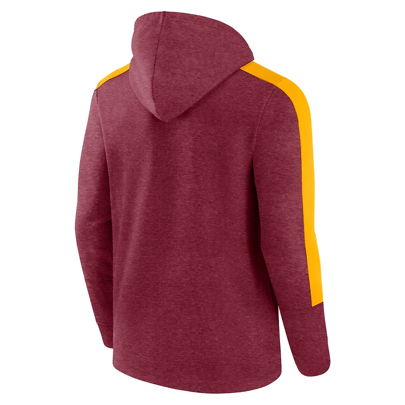 Men's Fanatics  Heather Burgundy Washington Commanders Gains Full-Zip Hoodie