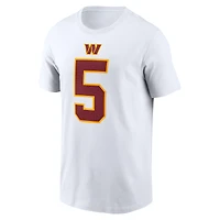 T-shirt Nike Jayden Daniels pour homme, blanc, avec nom et numéro de joueur des Washington Commanders
