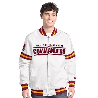 Men's Starter  White Washington Commanders Scout Full-Snap Varsity Jacket