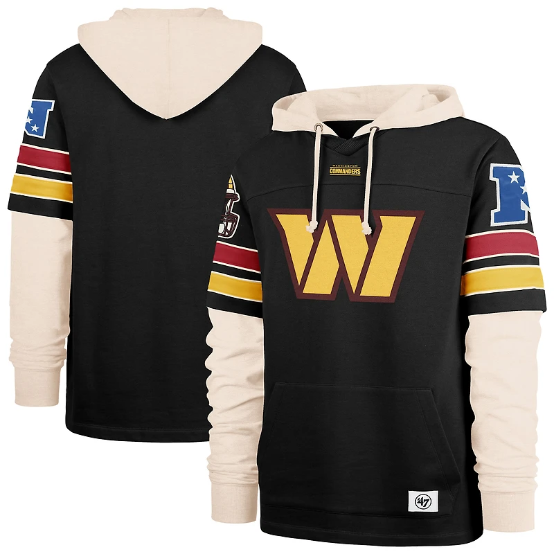 Men's '47  Black Washington Commanders Split Zone Cornerback Duo Hoodie
