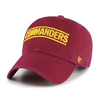 Casquette ajustable '47 bordeaux Washington Commanders Script Clean Up pour hommes