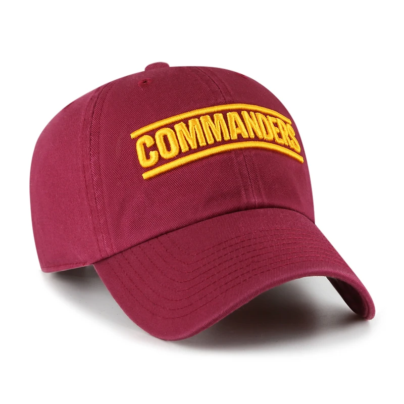 Casquette ajustable '47 bordeaux Washington Commanders Script Clean Up pour hommes