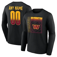 Men's Black Washington Commanders Home Field Pop Personalized Name & Number Long Sleeve T-Shirt