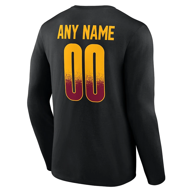 Men's Black Washington Commanders Home Field Pop Personalized Name & Number Long Sleeve T-Shirt