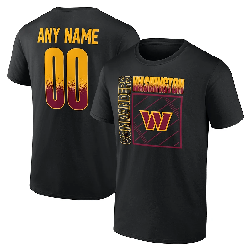 Men's Black Washington Commanders Home Field Pop Personalized Name & Number T-Shirt