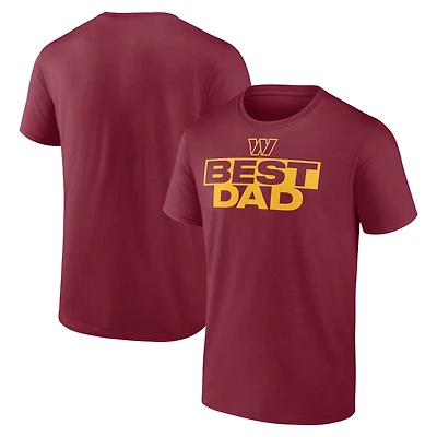 Men's Burgundy Washington Commanders Best Dad Father's Day T-Shirt