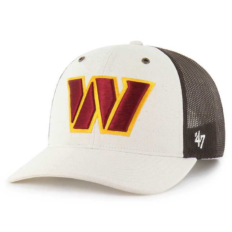 Men's Carhartt x '47 Natural/Brown Washington Commanders Undyed Trucker Adjustable Hat