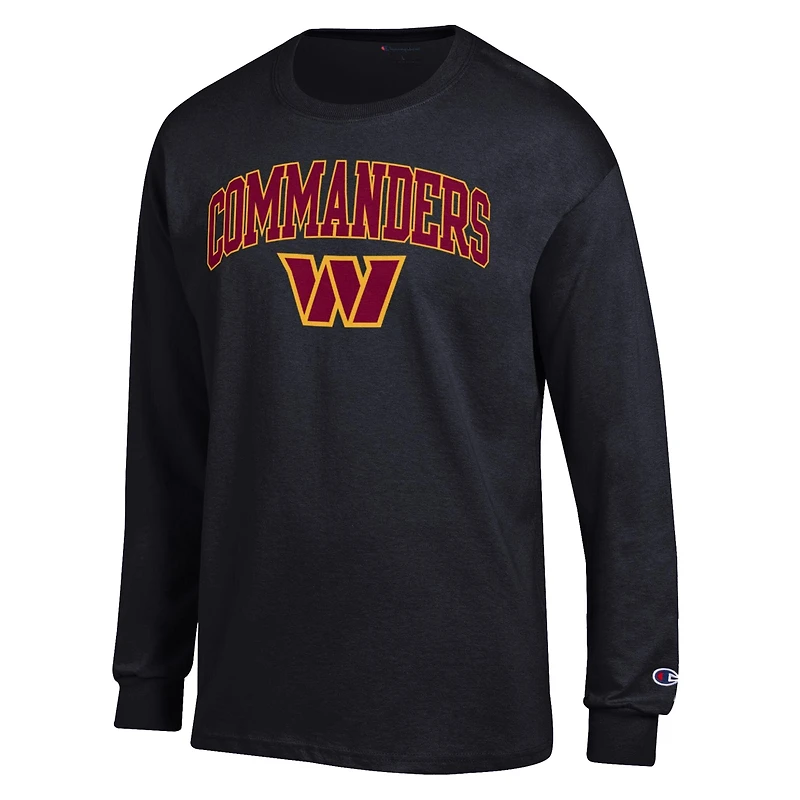 Men's Champion Washington Commanders Arch Over Logo Long Sleeve T-Shirt