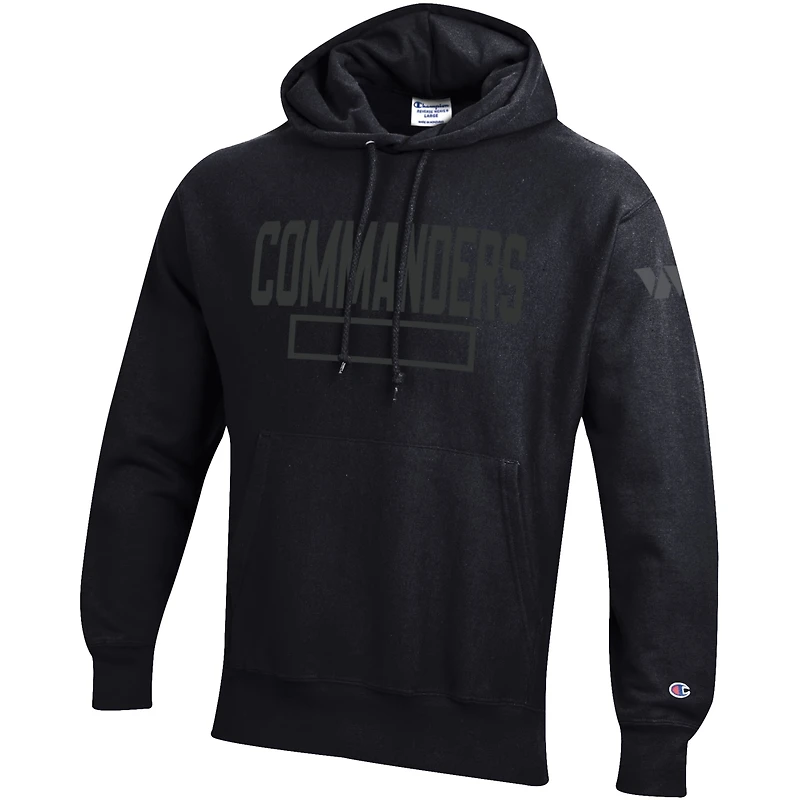Sweat à capuche en polaire tissée inversée ton sur Champion Black Washington Commanders pour homme