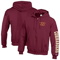 Men's Champion  Burgundy Washington Commanders Powerblend Fleece Full-Zip Hoodie