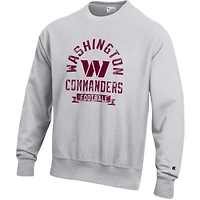 Men's Champion  Heather Gray Washington Commanders Reverse Weave Fleece Pullover Sweatshirt