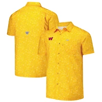 Chemise boutonnée Columbia PFG Gold Washington Commanders Super Slack Tide Omni-Wick pour homme