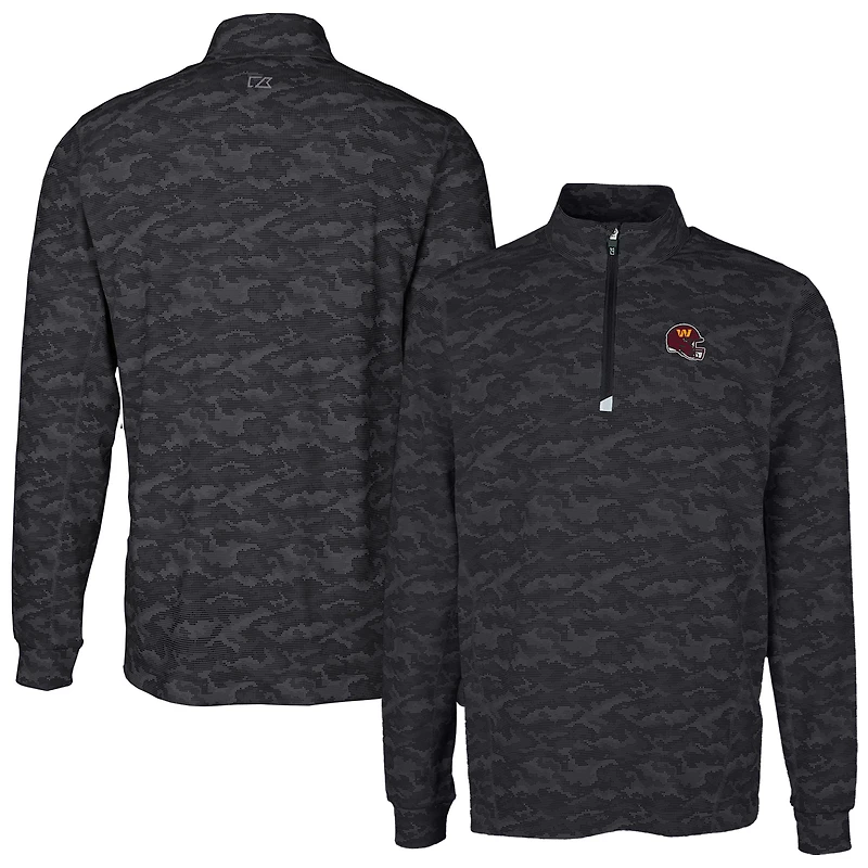 Pull-over extensible à fermeture éclair quart de tour pour homme, imprimé camouflage Traverse, style casque des Washington Commanders, Cutter & Buck